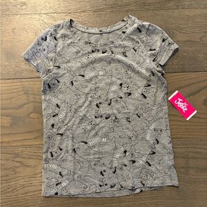 Justice gray puppy dog short sleeve top sz 10 NWT